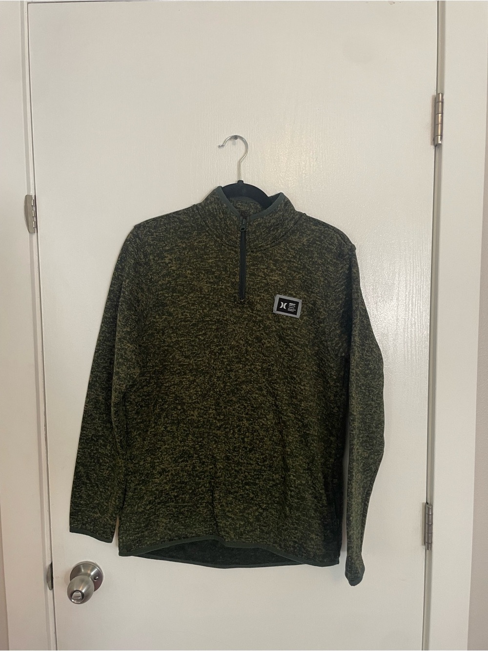 Hurley Olive Green/Black Quarter-Zip Pullover Sweater